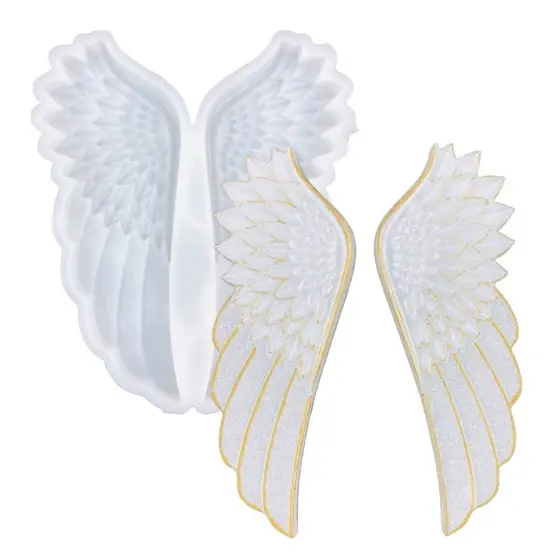 DLAY Silicone Acessórios De Parede Molde Anjo Asa Em Forma De Decorações Flexível Epóxi Suprimentos De Jóias