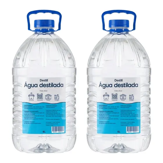 2 Destill Água Destilada Galão5 Litros autoclave Cpap Desmineralizada softwater asfer