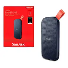 SSD Externo Portátil 1TB Interface USB 3.2 SanDisk SDSSDE30-1T00 Velocidade de Leitura Até 800MB/s Preto