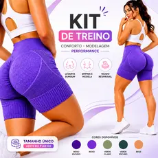 Kit Short Academia Bermuda Fitness Shortinho Feminino Cintura Alta Modela Levanta Bumbum