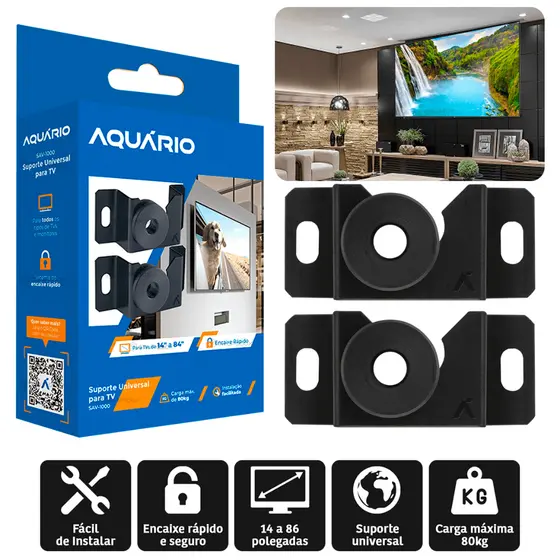 Suporte De TV  Monitor Fixo 14 A 84 Polegadas Modelo Universal Tvs LED LCD SAV-1000 Aquario
