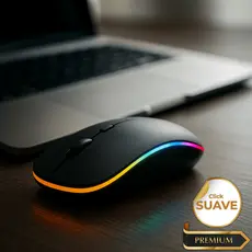 Mouse Sem Fio Bluetooth Recarregável RGB – Silencioso, ideal para Trabalho e Jogos