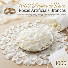 1000 Pétalas de Rosas Artificiais Brancas Decoração Casamento Festas