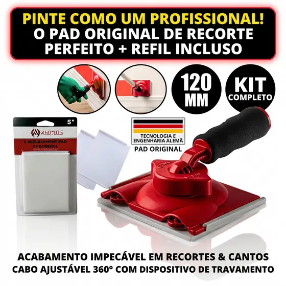 Pad com Cabo Ajustável Recorte e Acabamento em Pinturas 120mm Refil Original