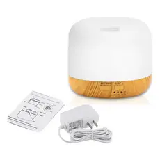 Difusor de Óleo Essencial Ultrassônico 300ml com Controle Remoto e Luz LED 7 Cores