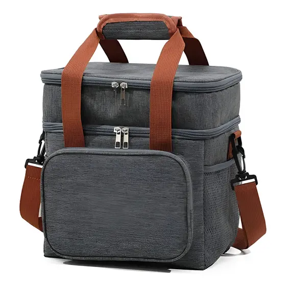 Bolsa Marmiteira Térmica Grande Com Alça E 3 Bolsos Preto