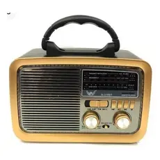 Rádio Portátil Retrô AM FM SW USB Recarregável com Bateria Interna e Entradas TF/AUX