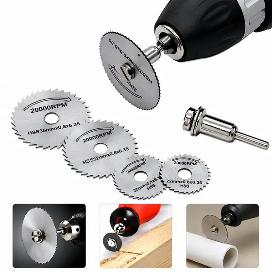 Mini Disco Serra Circular Micro Retifica Madeira Kit 7 Em 1