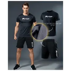 Kit Bermuda e Camisa VNM 03 Esportivo Dry Fit Com Elastano Confort Masculino Short De futebol Academia Treino Praia