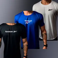 Kit Com 3 Camisa Dry FIT Masculino MIX "R-BOK" Camiseta Premium Academia Treino Esportiva Corrida PAVVO