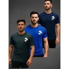 Kit com 3 Camisas Dry Fit MAX 02 Ultra Fit Para Treino Academia e Esportes