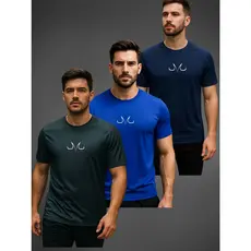Kit com 3 Camisas Dry Fit MAJIN 01 Ultra Fit Para Treino Academia e Esportes