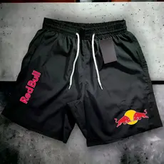 Bermuda Tactel RED BULL 02 Short Praia Mauricinho Esportivo Treino Academia Masculino
