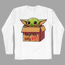 Camiseta Manga Longa Baby Yoda - na caixa Fofo Divertida