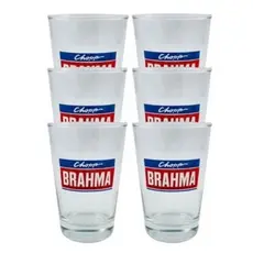 Jogo De Copos Caldereta Brahma 350ml  6 Peças - Incolor
