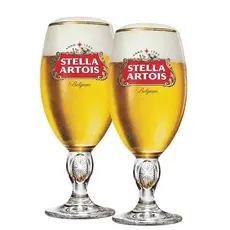 Jogo de Taças de vidro Stella Artois Belgium Para Cerveja 315ml 2 Pçs