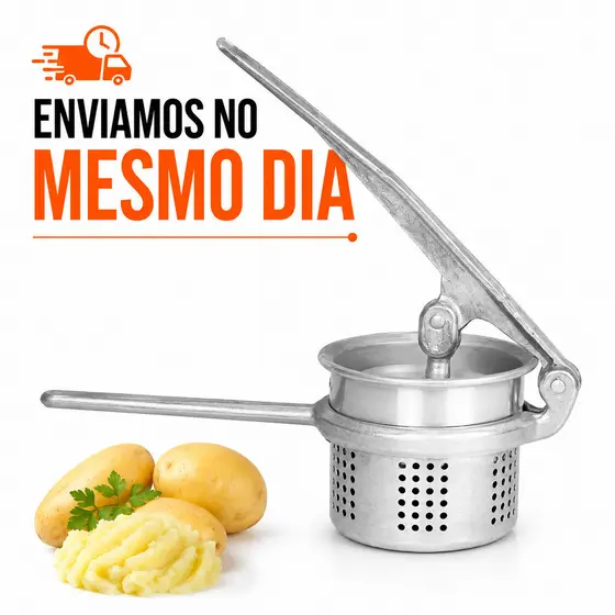 Espremedor e Amassador de Batata e Legumes em Alumínio Manual para Fazer Purê Cozinha Profissional