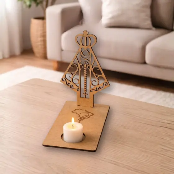 Porta Vela Nossa Senhora Aparecida Mdf