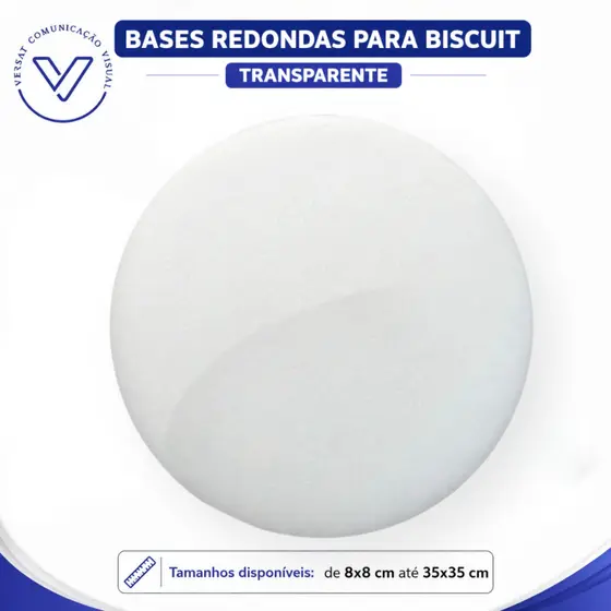 Base Acrílica Redonda 2mm Transparente Cestos Artesanato 8x8 até 35x35Cm