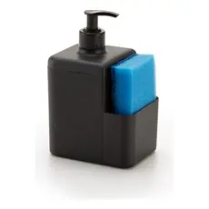 Porta Esponja com Dispenser de Detergente Preto – Pia Organizada e Moderna