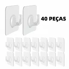 Ganchos Adesivos Transparentes – Forte Fixação, Sem Furo, Impermeáveis–Ideal para Cozinha e Banheiro