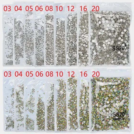 1440pç Strass Cristal Arte de Unha Decoração Nail Cor Transparente AB FURTA
