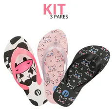 Kit Chinelo Infantil de Menina Urso Lafufu