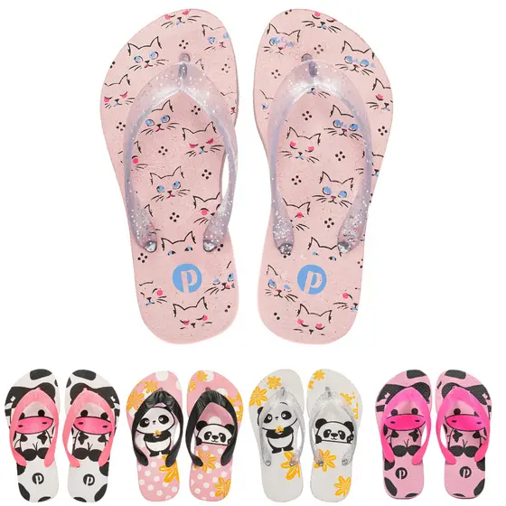 Kit Chinelo Feminino Infantil Personagens