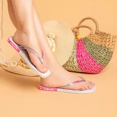 Chinelo Feminino Traserinha Casual Branco Preto Confortável