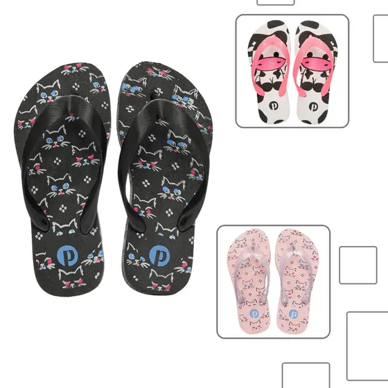 Kit Chinelo Infantil Confortável Antiderrapante Estampado