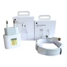 Kit Carregador Turbo 20w E Cabo Lightning 1m Original Apple