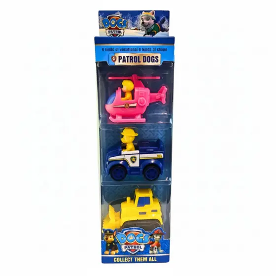 KIT 3 CARRINHOS PATRULHA CANINA FRICÇÃO BRINQUEDO COLEÇÃO