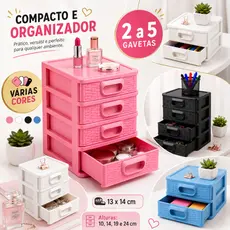 Gaveteiro Organizador de Mesa 2, 3, 4 ou 5 Gavetas Porta Joias, Costura, Escritório e Acessórios