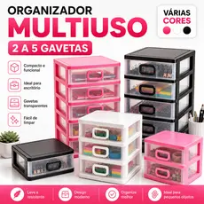 Gaveteiro Organizador de Mesa 2, 3, 4 e 5 Gavetas Porta Joias