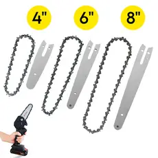 Sabre + Corrente de Motosserra Elétrica 8 / 6 / 4 Polegadas Lâmina de Reposição 1/4"