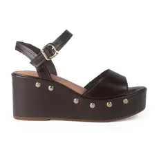 Sandália Anabela Dakota Tachas Douradas Y9542