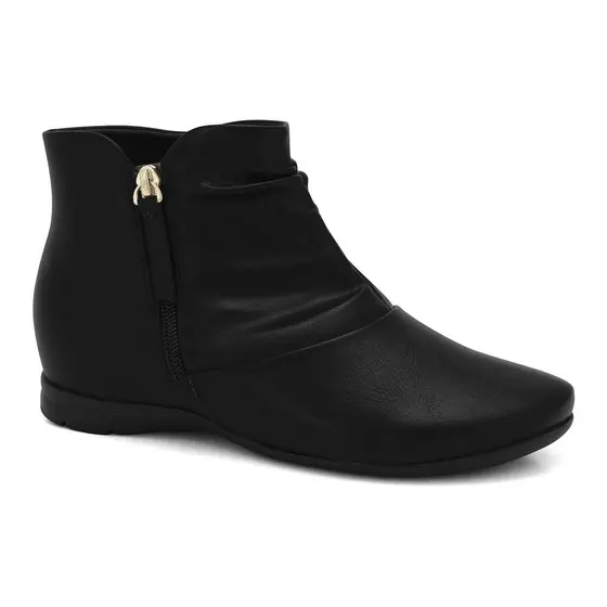 Bota Cano Curto Comfortflex Rasteira Zíper 2491302