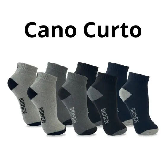 Kit 12 Pares Meia Masculina Cano Curto Biomen