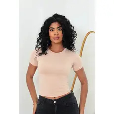 Blusa Feminina Baby Tee em Suplex com Elastano Premium Gola redonda do P ao GG