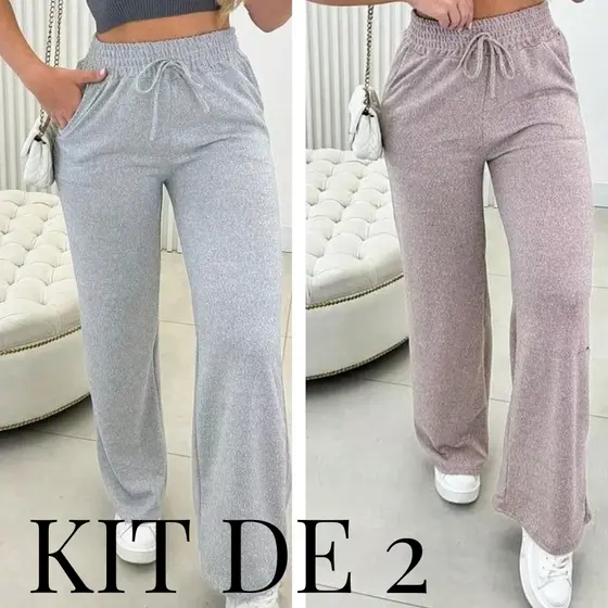 Calça Pantalona Feminina Inverno Tecido LanzinhO Macio e Quentinho – Conforto e Estilo P ao GG