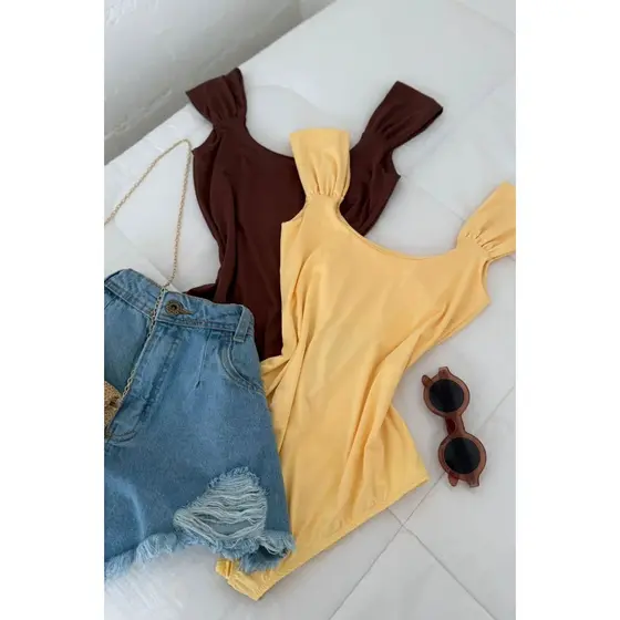 Body Feminino Poliamida Fenty Moda Elegante Ajustado Versátil Estiloso Casual Sofisticado Tendência