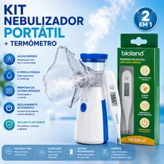 kit nebulizador portatil utrassonico inalador + termometro digital bioland