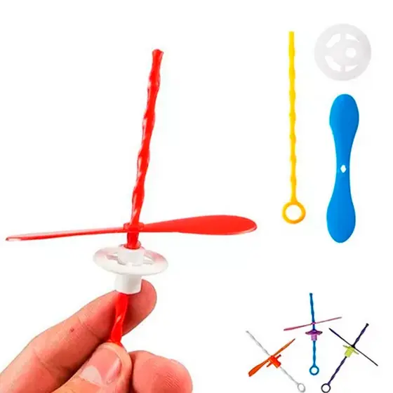 Kit 50 Giro Hélice Mini Brinquedo Lembrancinha Sacolinha Surpresa Aniversário Infantil Girocóptero