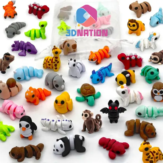 Kit FlexyPetz Mini Animais Flexíveis Bichinhos kits 10/20/30/40/50 Fidget Articulados Lembrancinha