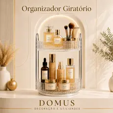 Organizador Porta Maquiagem Perfume Batom Cosmético Rotativo Diamante Acrílico 360º Rotativo