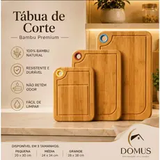 Tábua De Corte Bambu Carne Legume Premium Cozinha Churrasco Resistente Com Alça Silicone