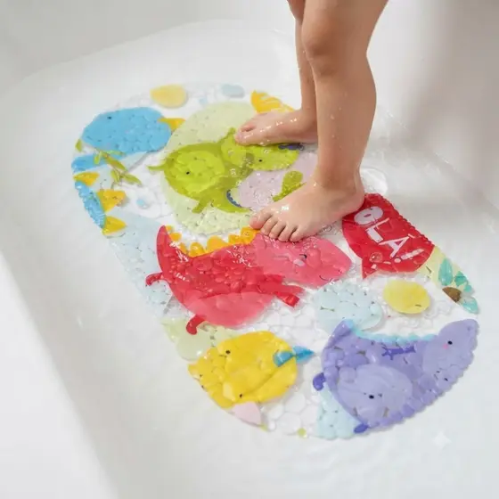 Tapete de Box Com Ventosa Para Banho Infantil Banheira Antiderrapante Criança PVC Impermeável Chuveiro