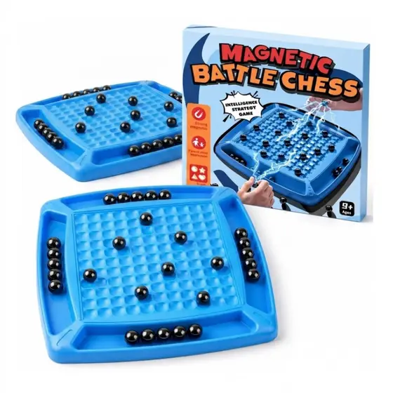 Jogo Xadrez Magnético Puzzle Infantil Tabuleiro de Mesa Juvenil Estratégia Desafio Com 20 Esferas
