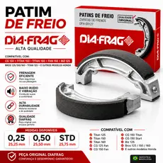 Lona Patim Sapata De Freio Titan 125 150 160 Diafrag Std 0,25 0,50