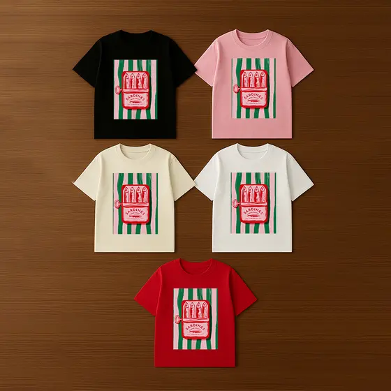 Kit 5 Camiseta Básica Feminina Sardinha Blusa Gola Redonda 100% Algodão Tendência